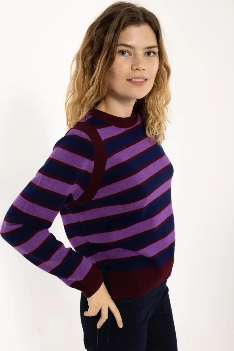 Daneverse Merino wool sweater deep blue/ purple-4
