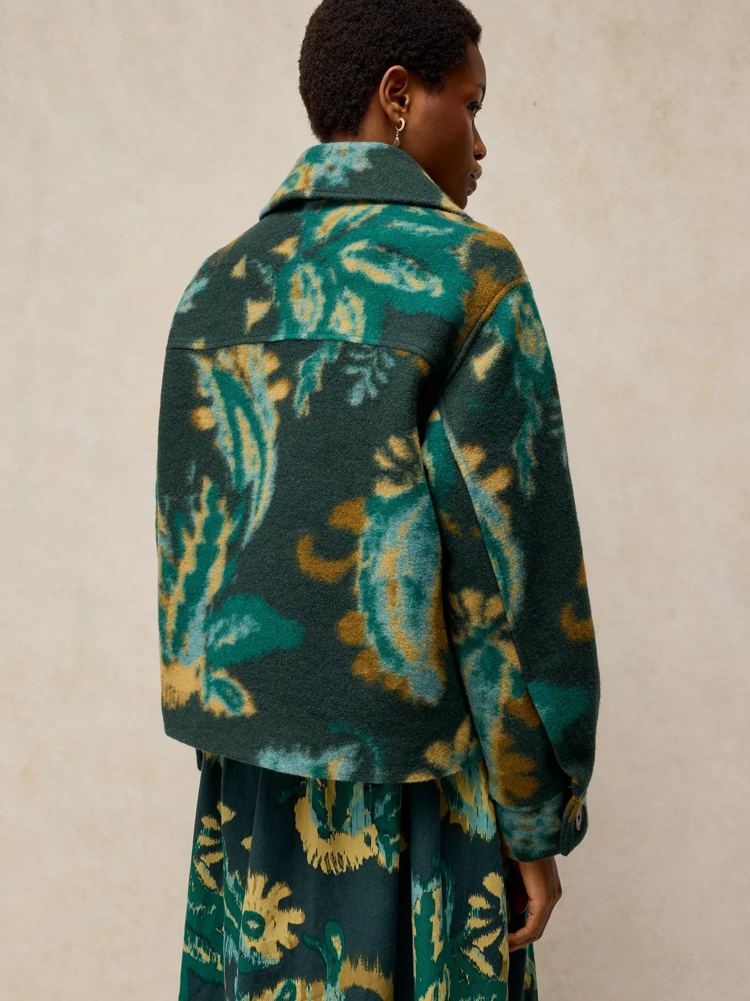 Alexa wool jas green ml-4