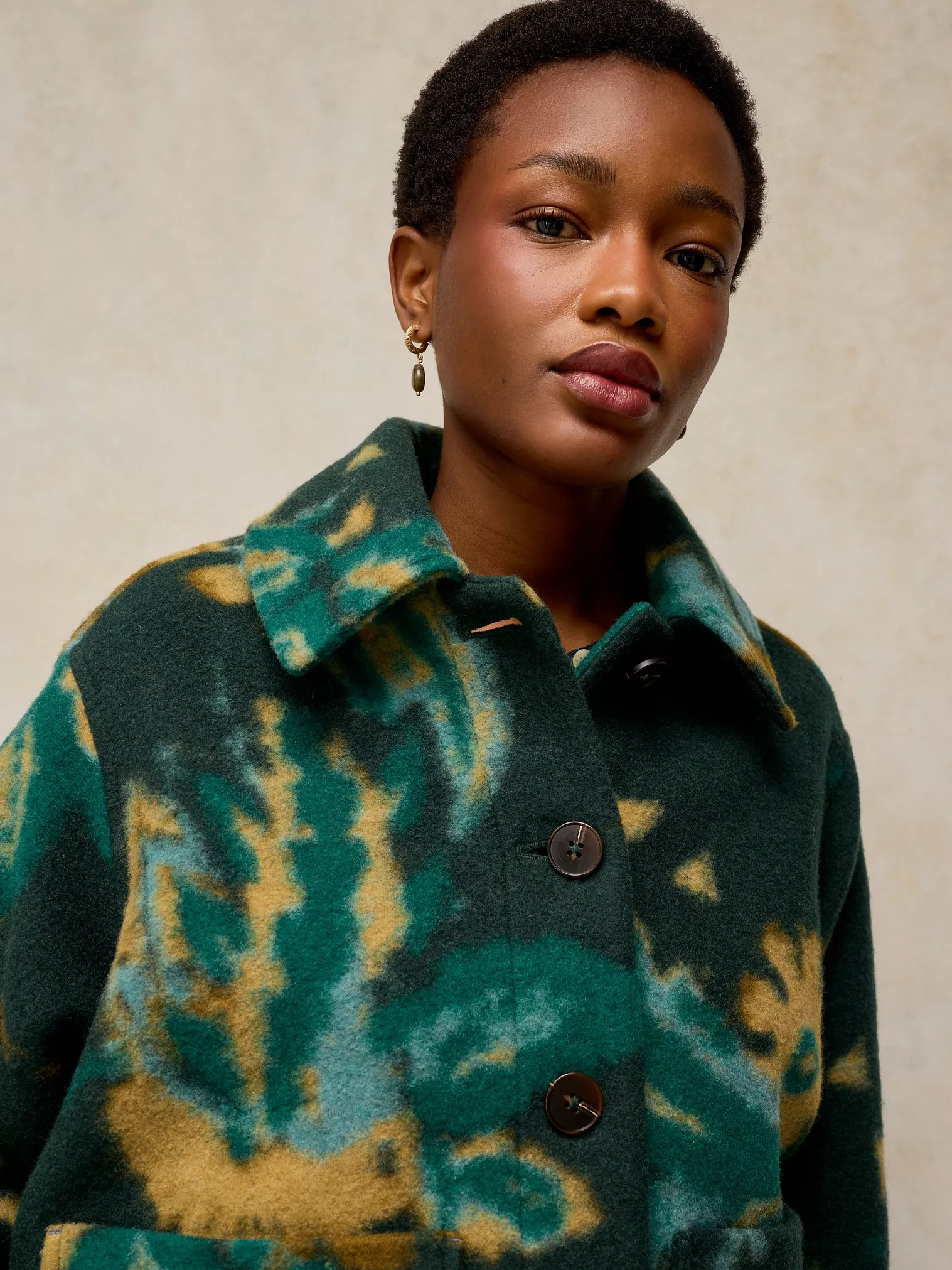 Alexa wool jas green ml-2