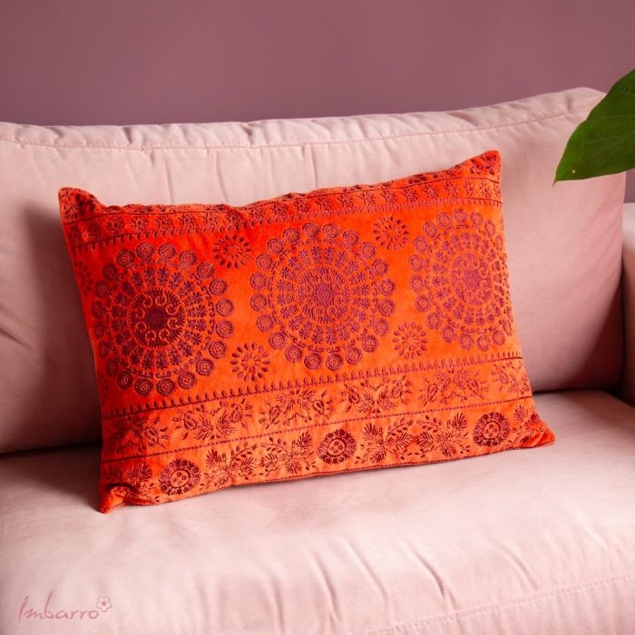 Kussen Nobile Orange/Darkred-5