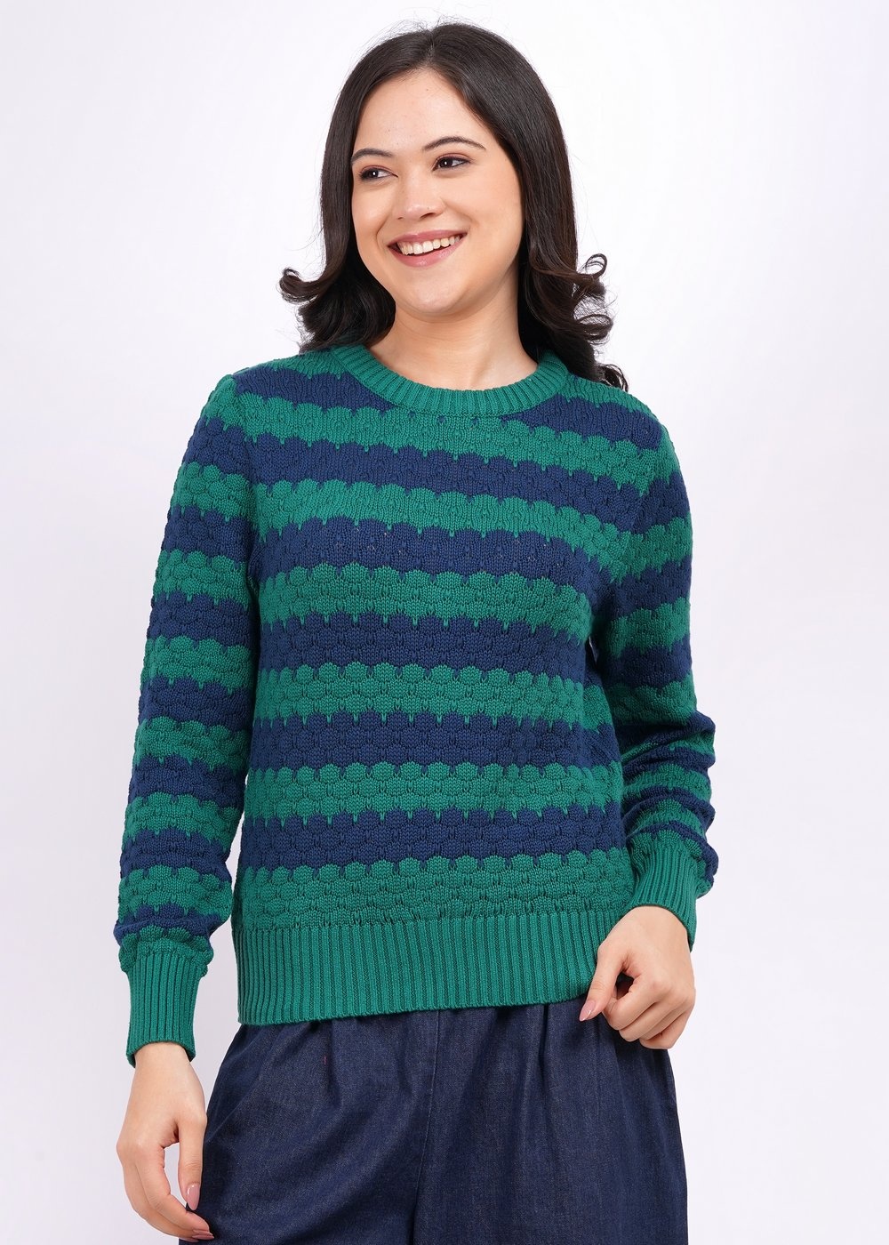 alessia stripe bauble forest green-1