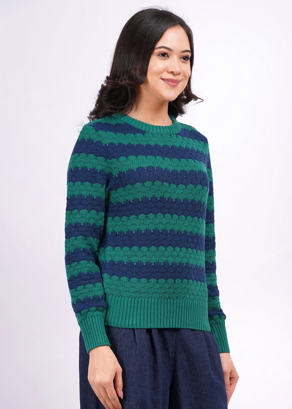 alessia stripe bauble forest green-2