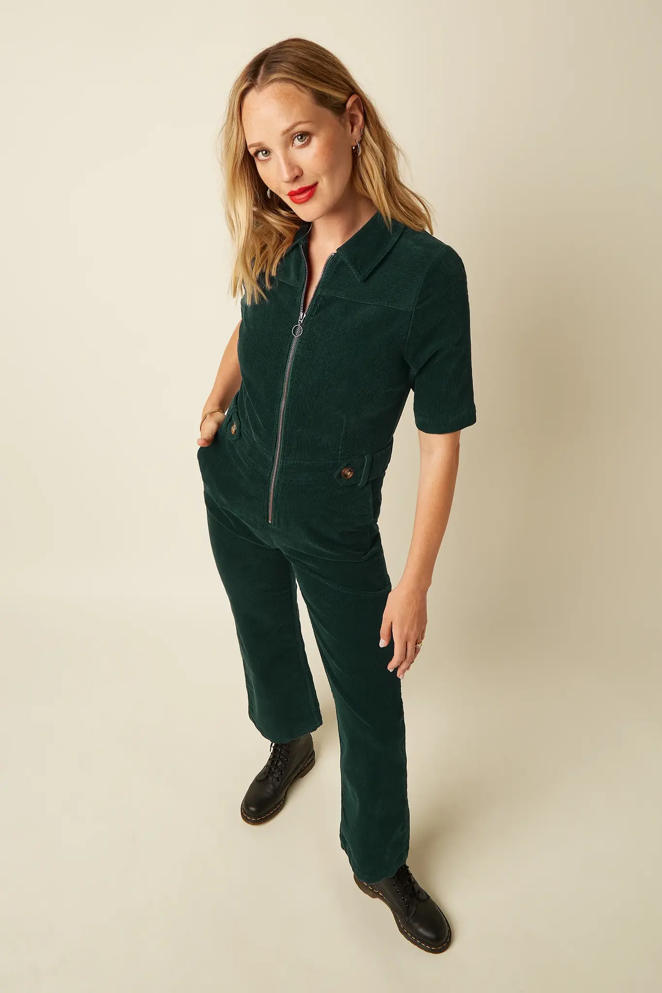 Garbo jumpsuit pine green-2