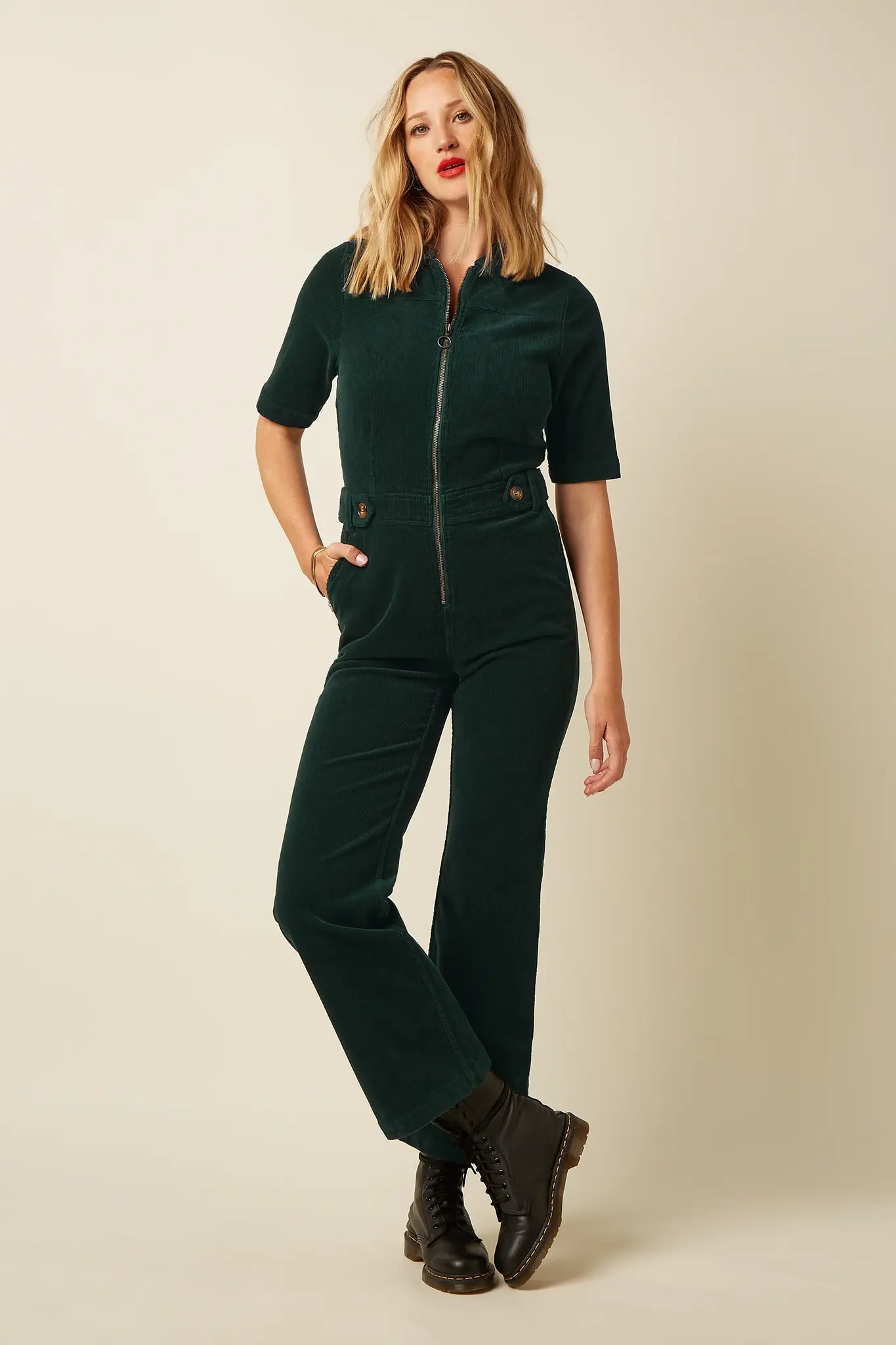 Garbo jumpsuit pine green-3