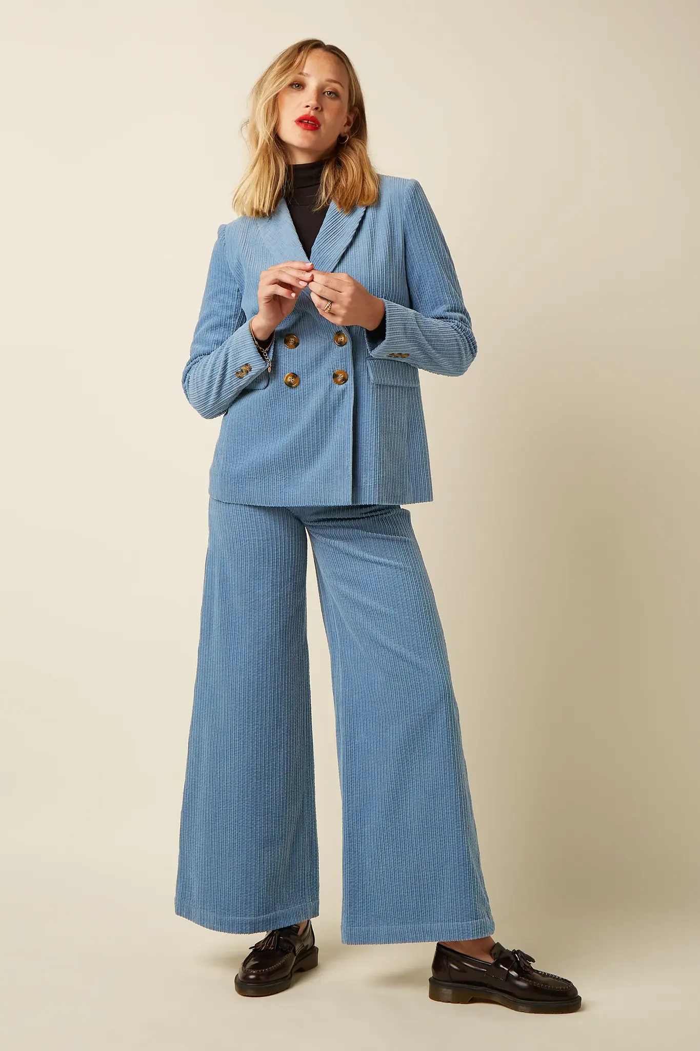 King Louie Peppa Pants Cord Lavender | Rechte ribbroek-1