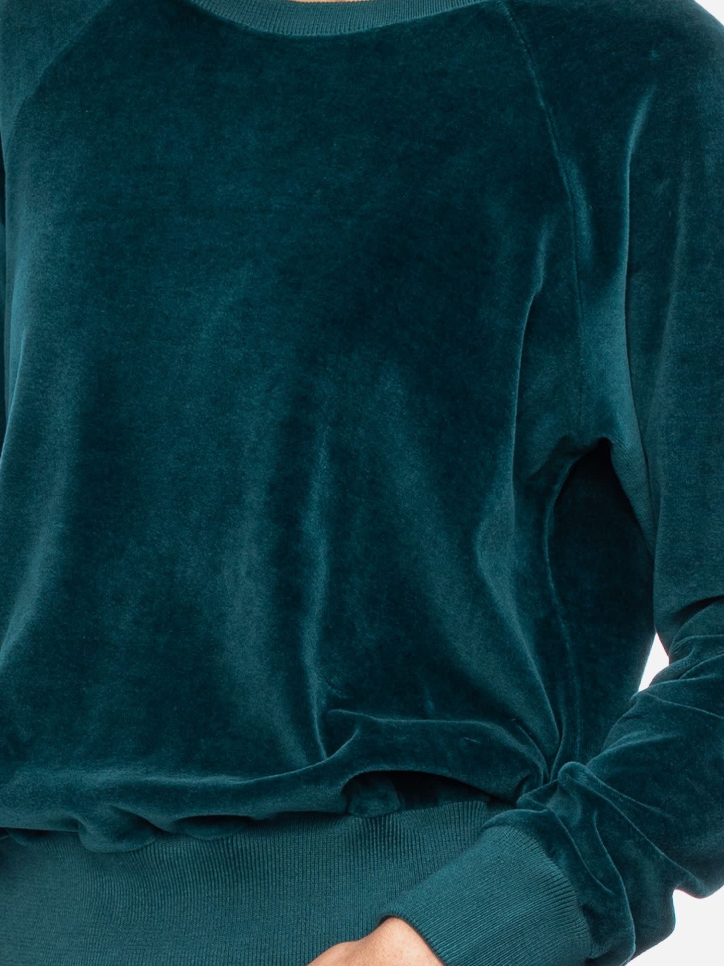 ATO Berlin Dara Sweater Deep Teal | Bio katoen velvet-3