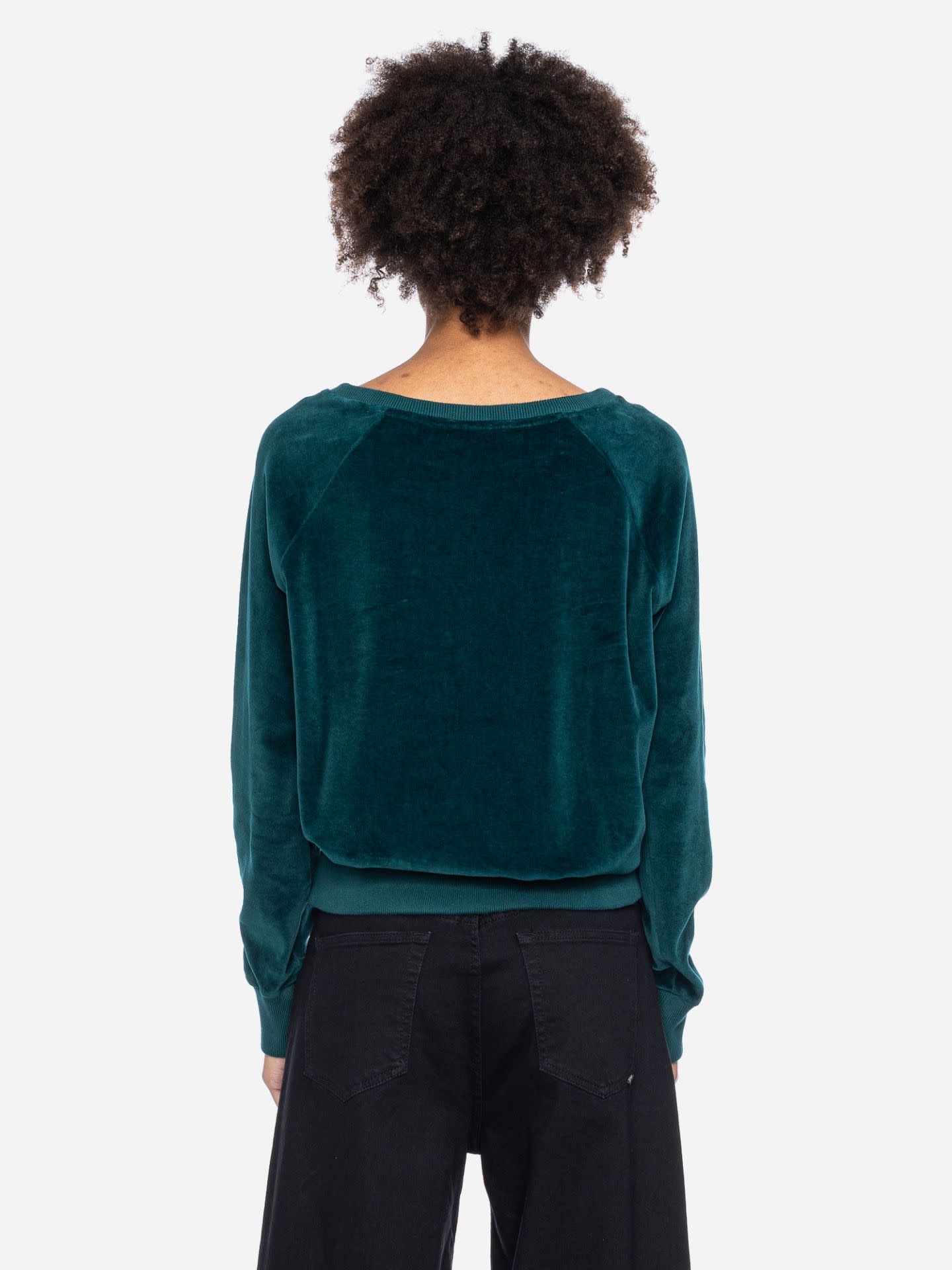 ATO Berlin Dara Sweater Deep Teal | Bio katoen velvet-4