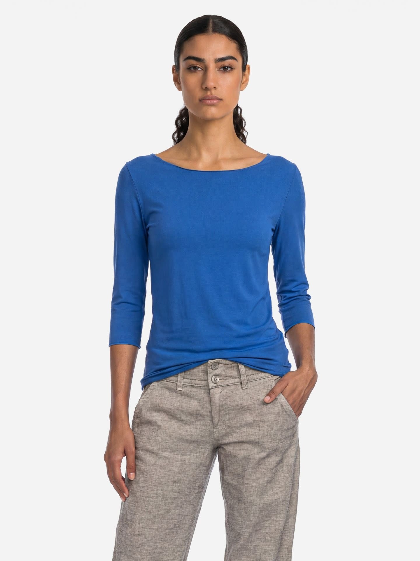 ATO Berlin Caja Longsleeve Blauw | GOTS bio katoen-1