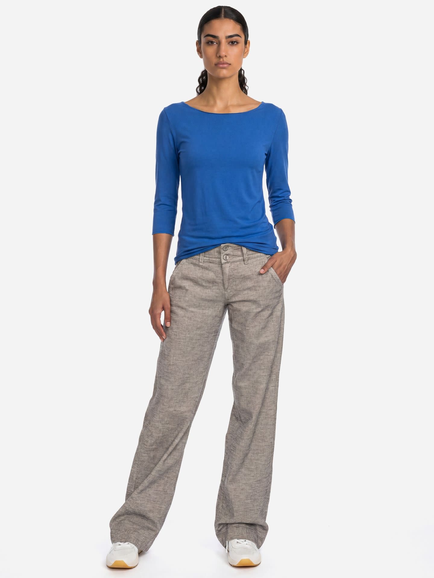 ATO Berlin Caja Longsleeve Blauw | GOTS bio katoen-2
