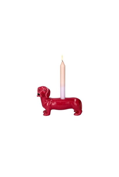 kandelaar teckel roze