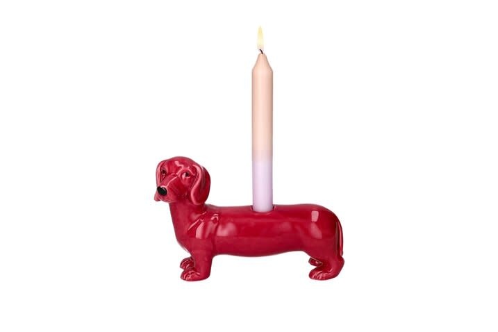 Gift Company kaarsenhouder Teckel roze | 20,5 cm-2