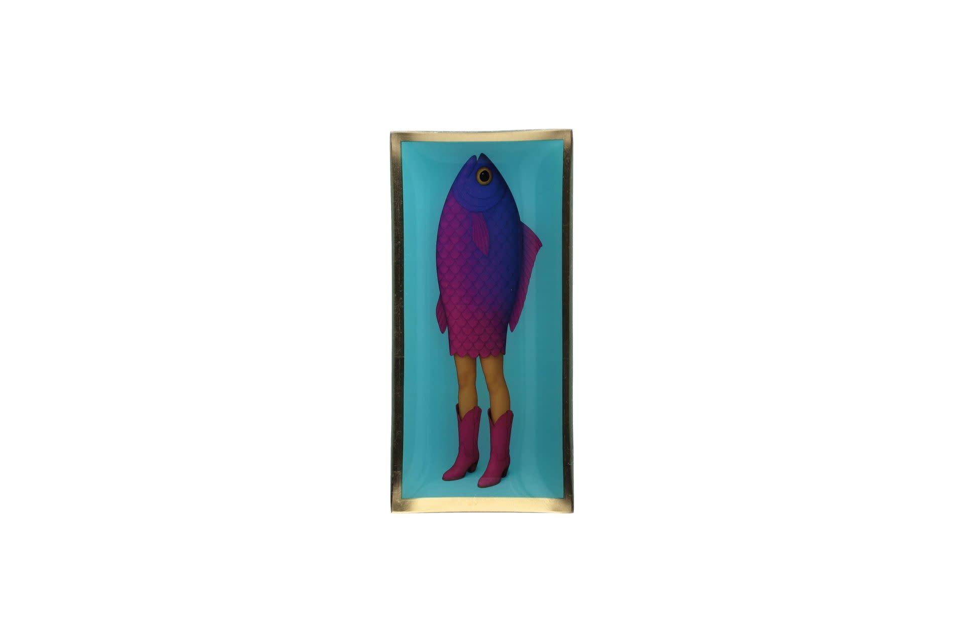 Gift Company Love Plate Fish Woman Turquoise | 10x21 cm-2