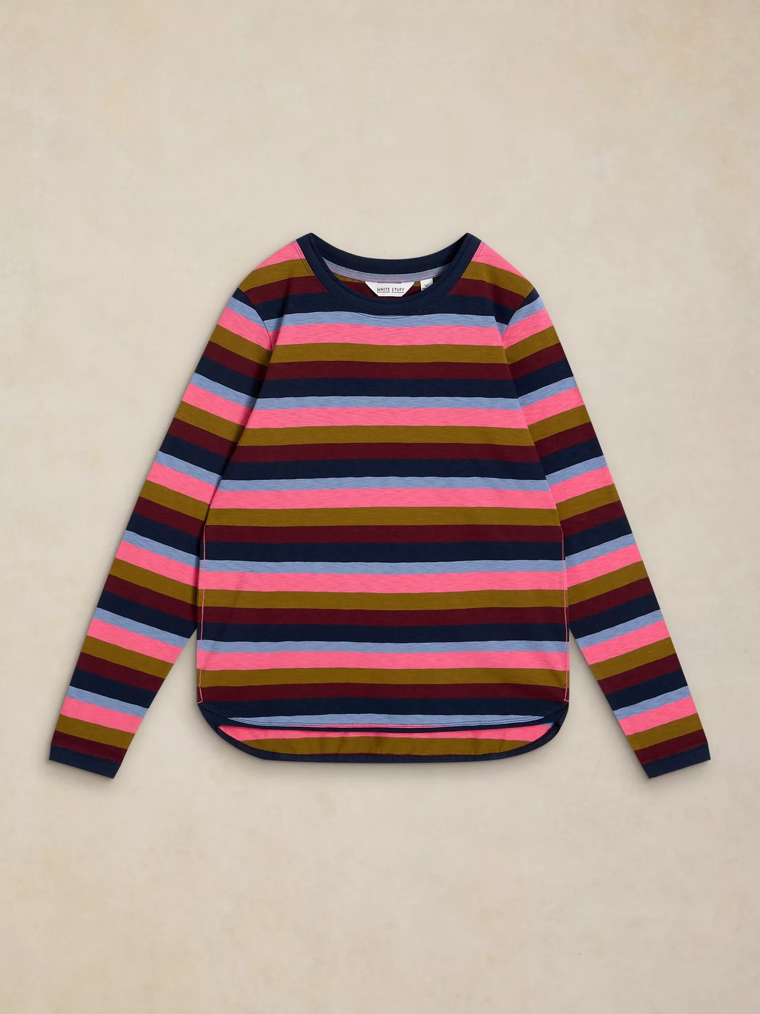 White Stuff Clara Stripe Shirt Pink Multi | Katoen-2
