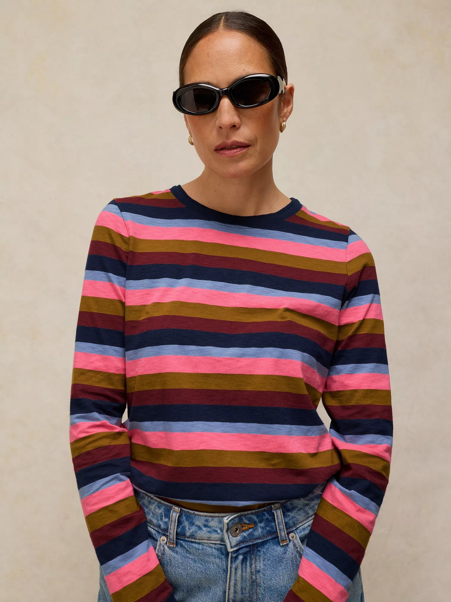 White Stuff Clara Stripe Shirt Pink Multi | Katoen-1