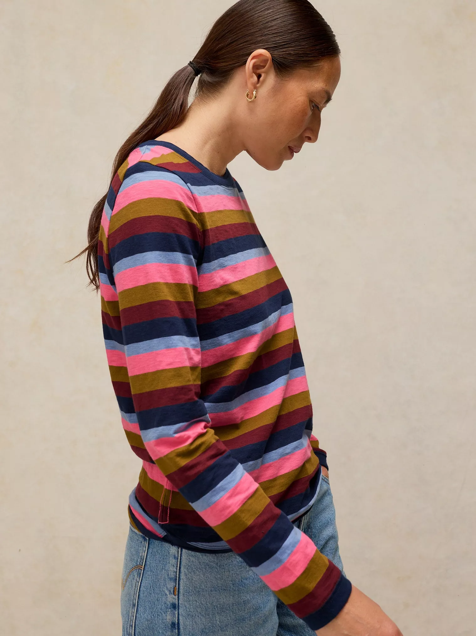 White Stuff Clara Stripe Shirt Pink Multi | Katoen-4