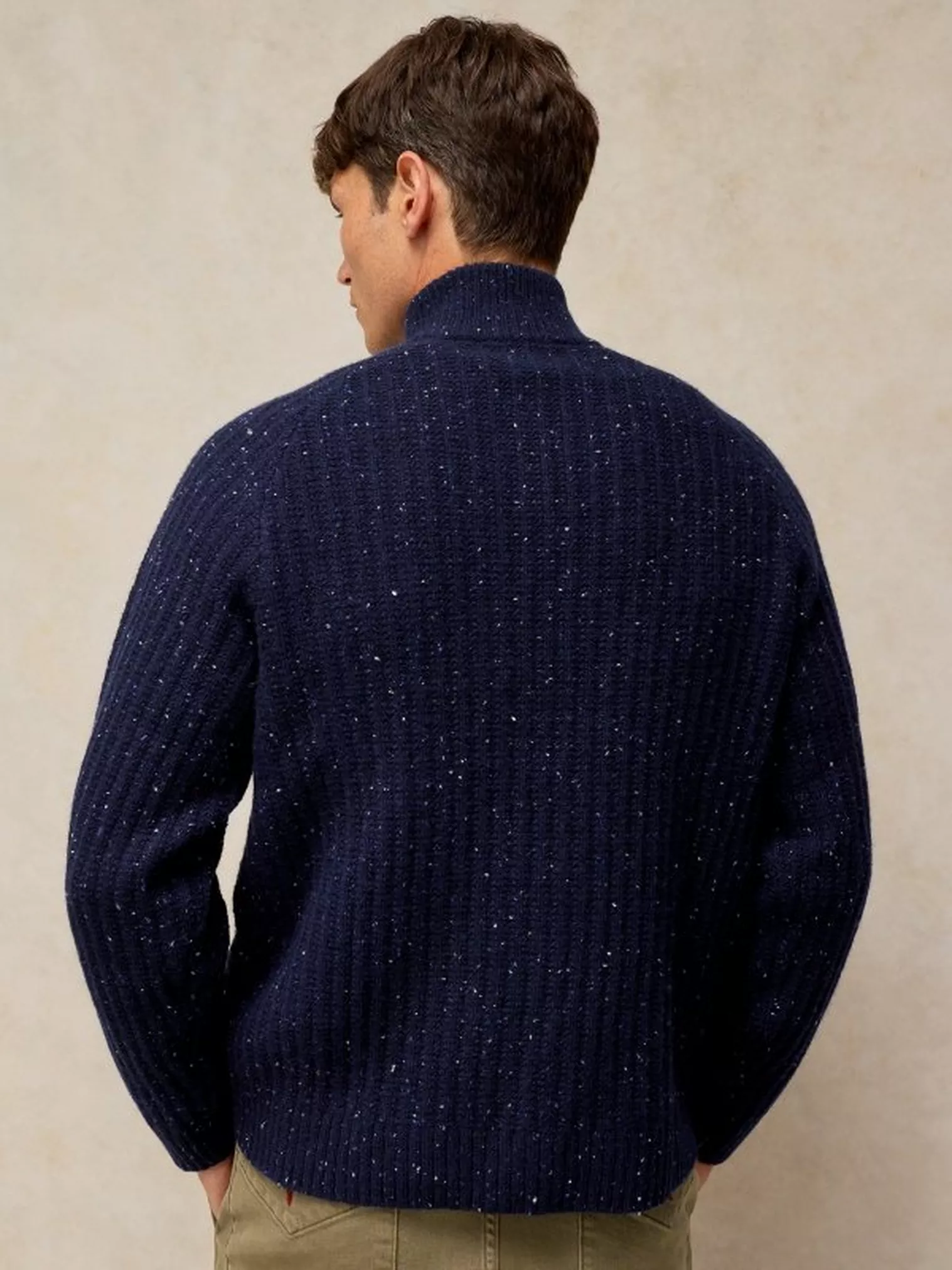 White Stuff Selby Herentrui Navy | Wol met rits-2