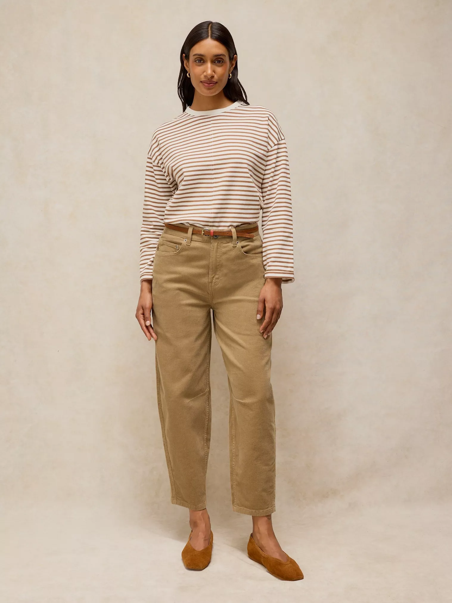 White Stuff Aubrey Barrel Ribbroek Zandbeige | Dames-1