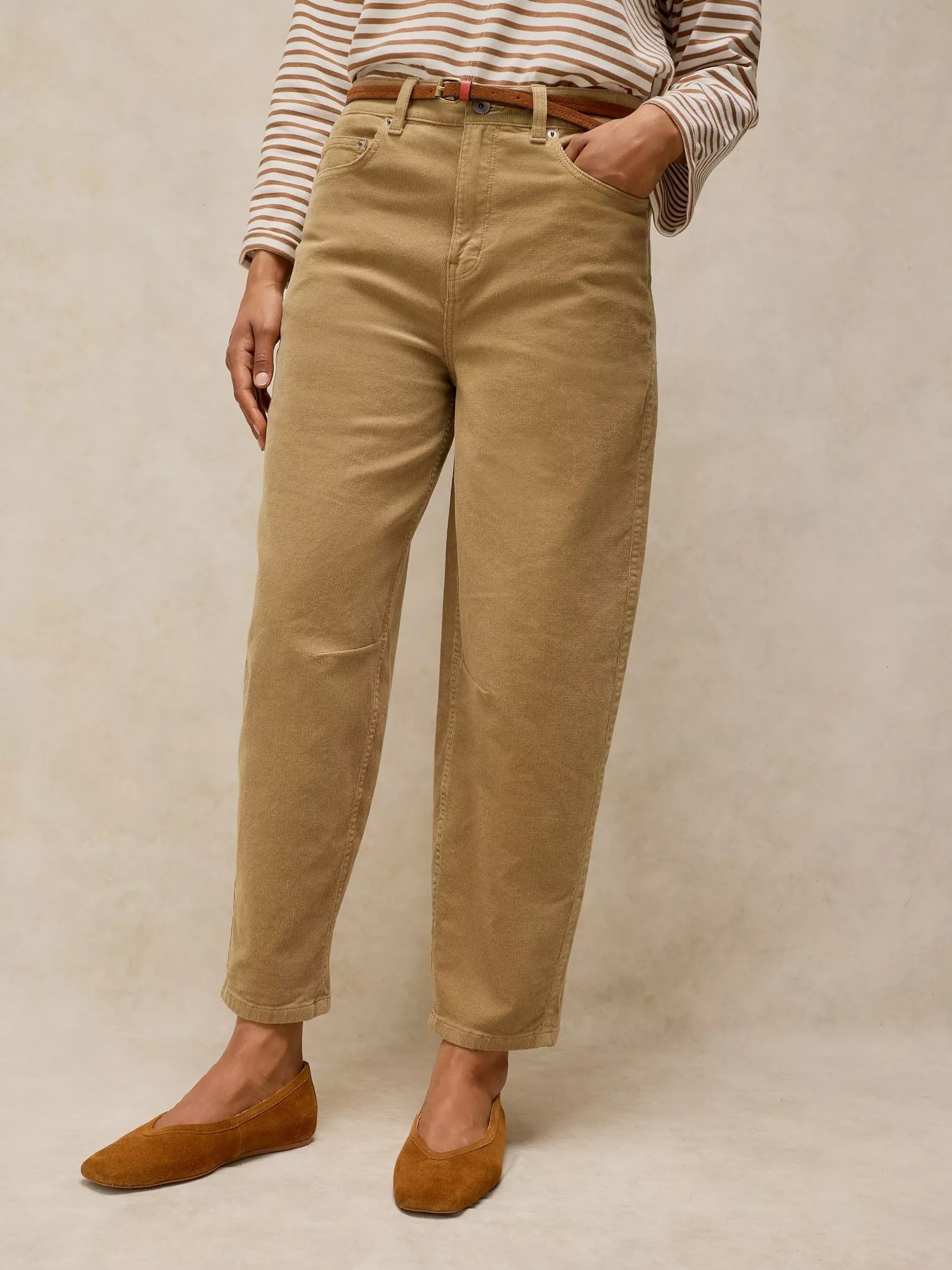 White Stuff Aubrey Barrel Ribbroek Zandbeige | Dames-2