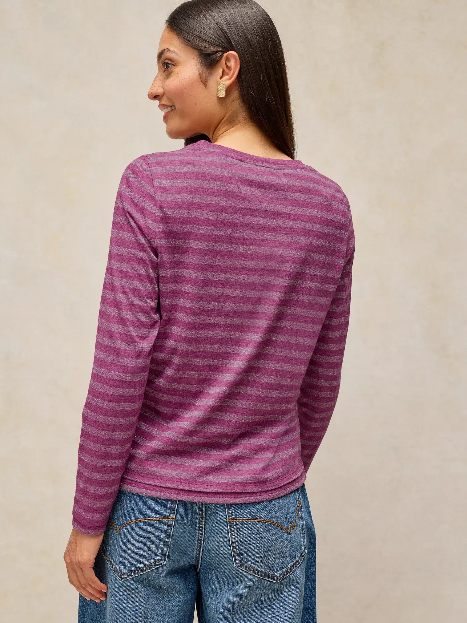 White Stuff Clara Stripe Sparkle | Dames longsleeve-3