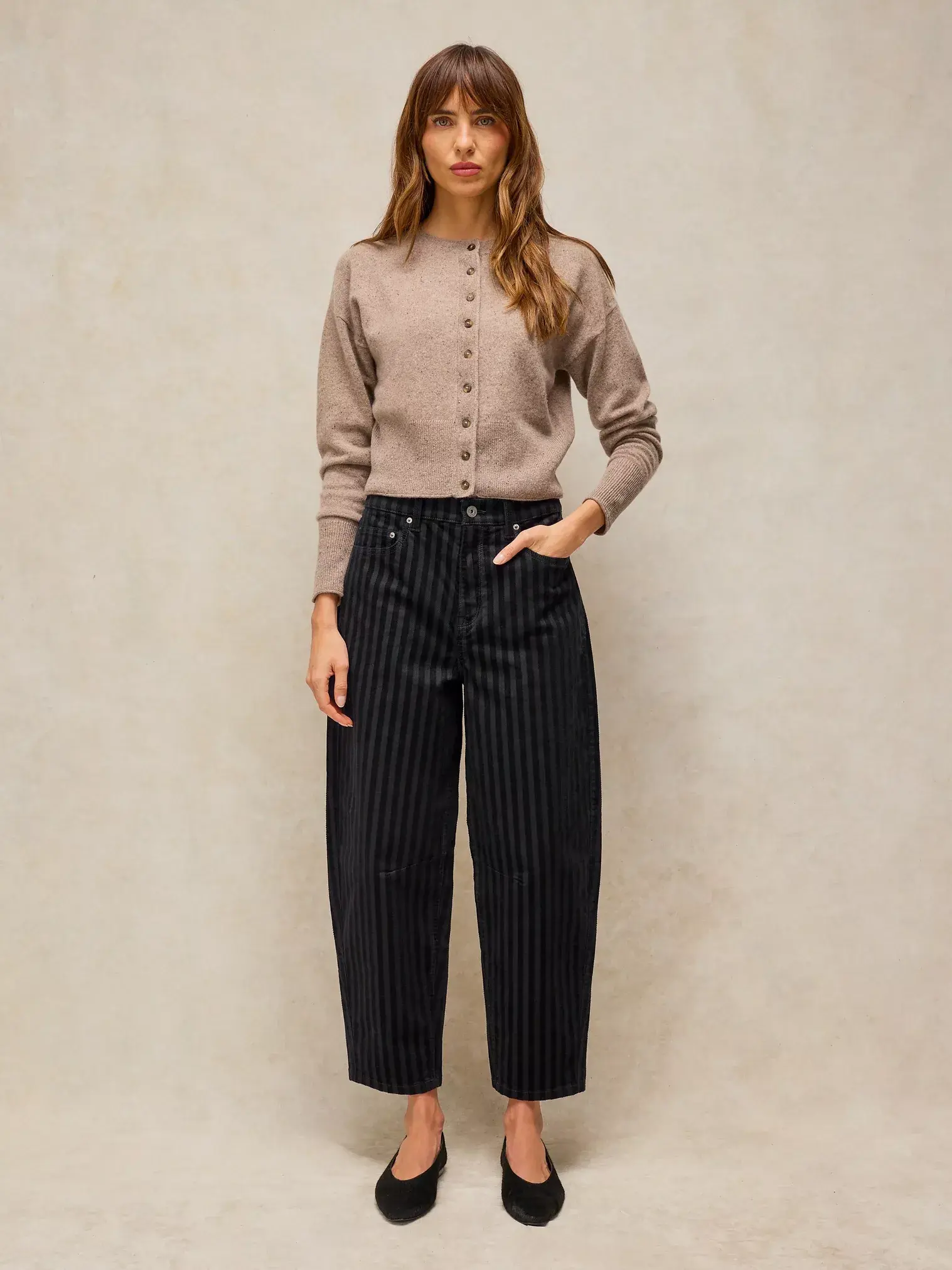 White Stuff Aubrey Barrel Cord Broek Charcoalgrijs-1