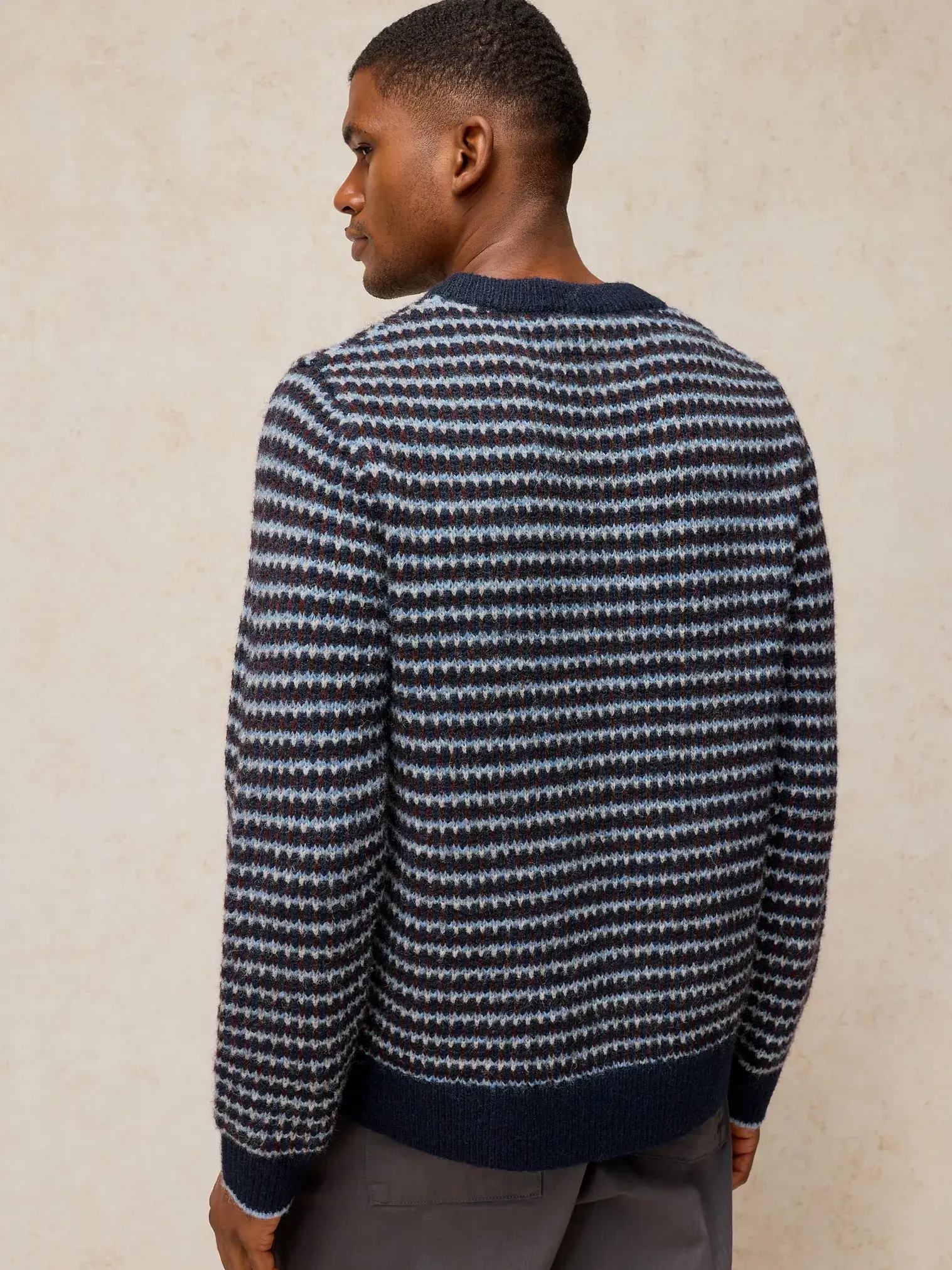 White Stuff Hamilton Stripe Herentrui Blue Multi-3