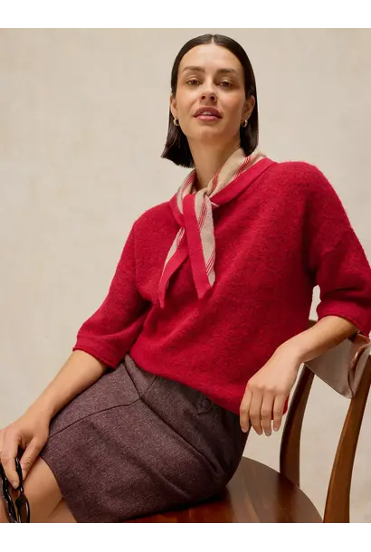 Kate knitted top bright red