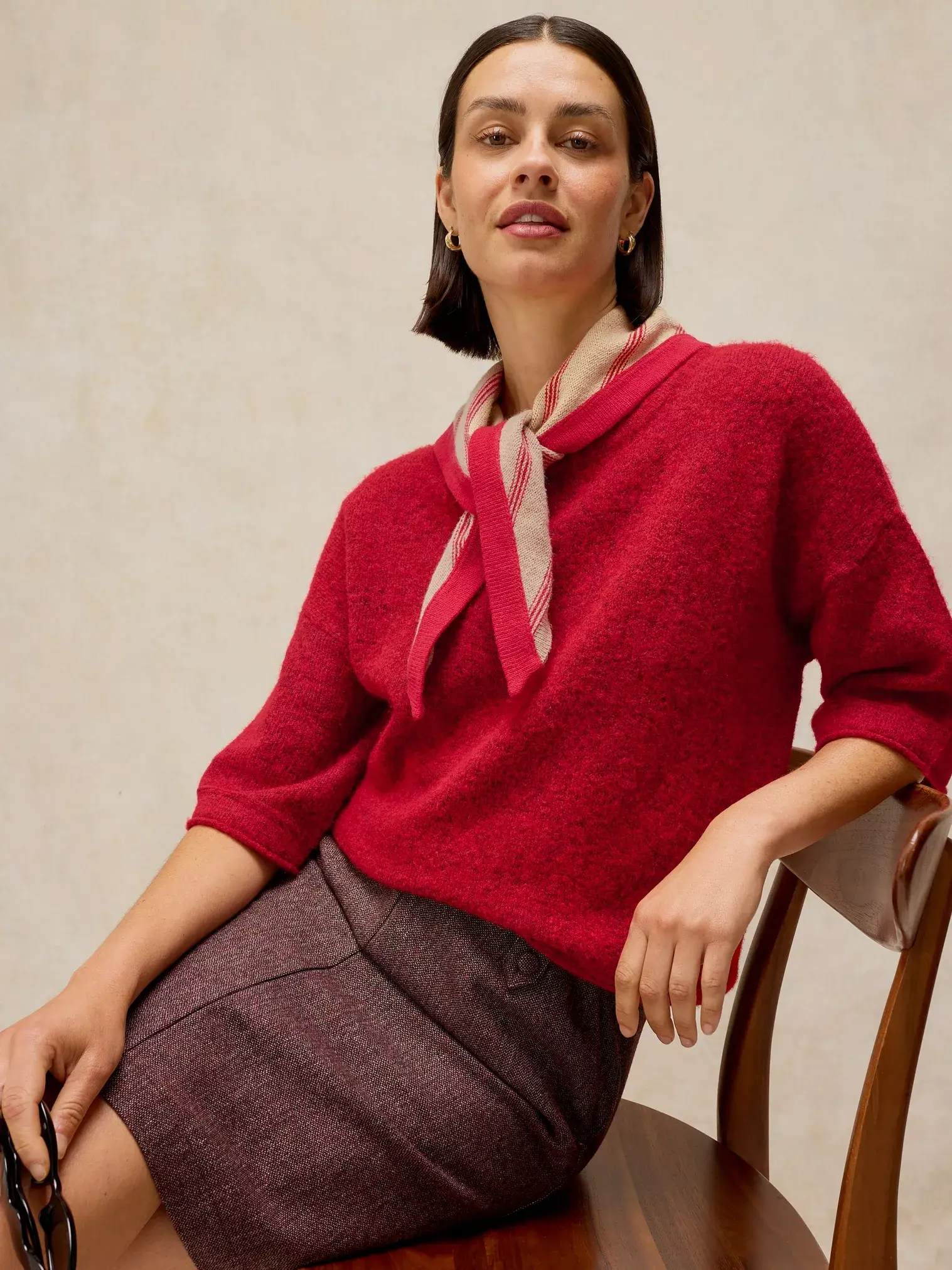 White Stuff Kate Knitted Top Bright Red | Dames-1