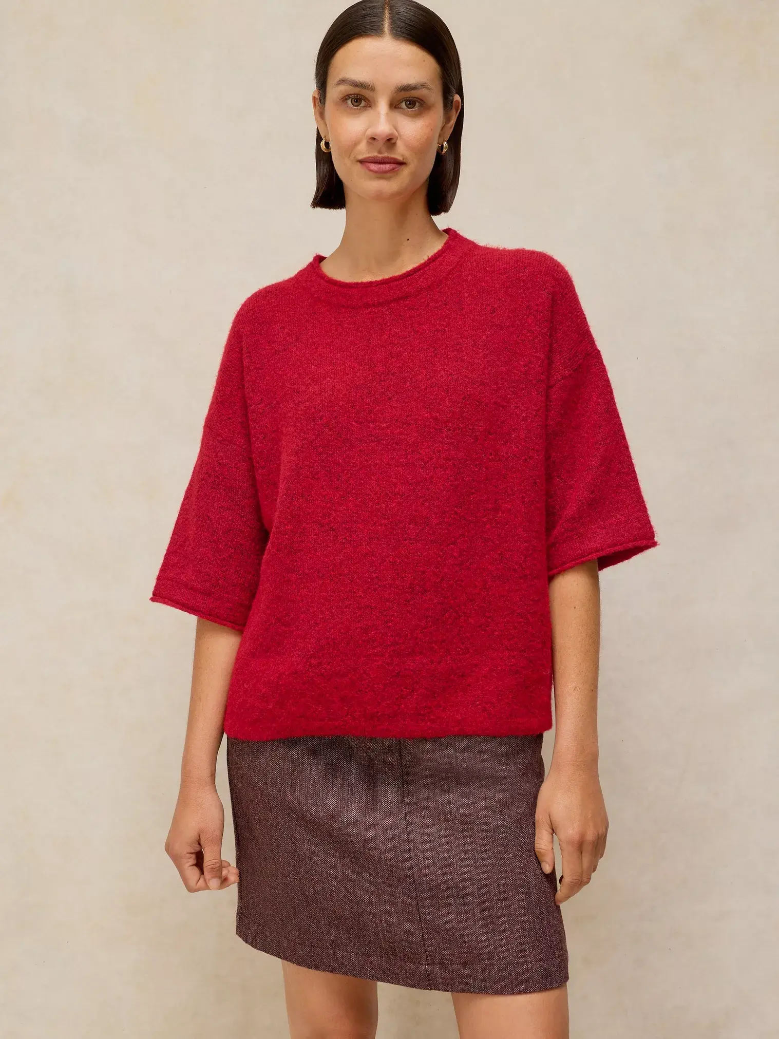 White Stuff Kate Knitted Top Bright Red | Dames-3