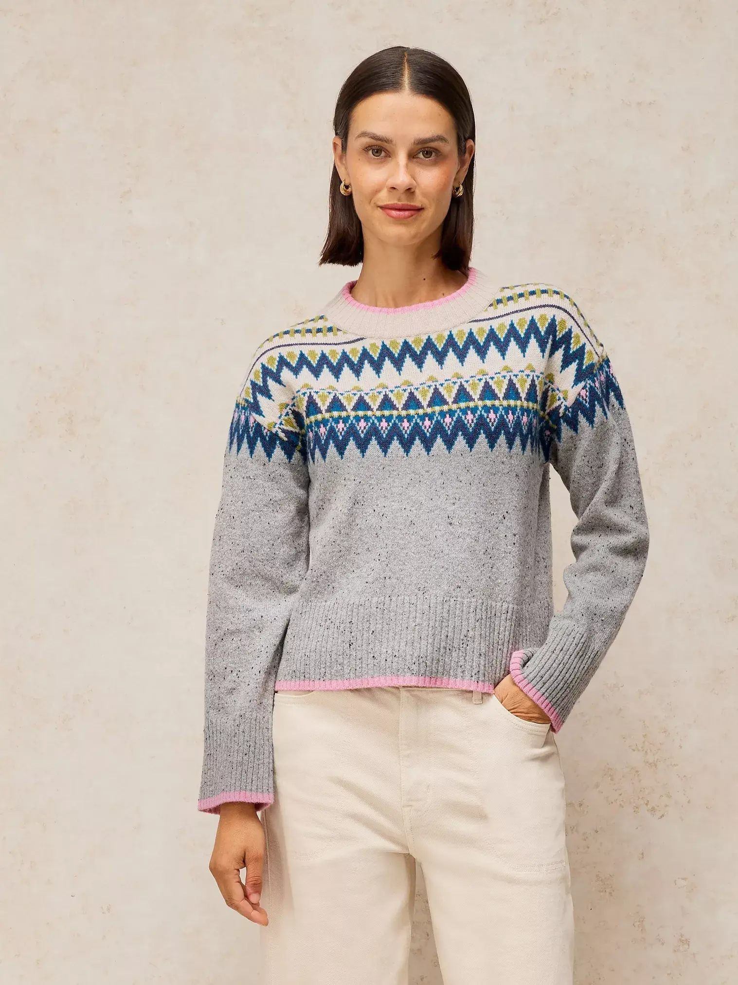 cedar fairisle trui grijs multi-2