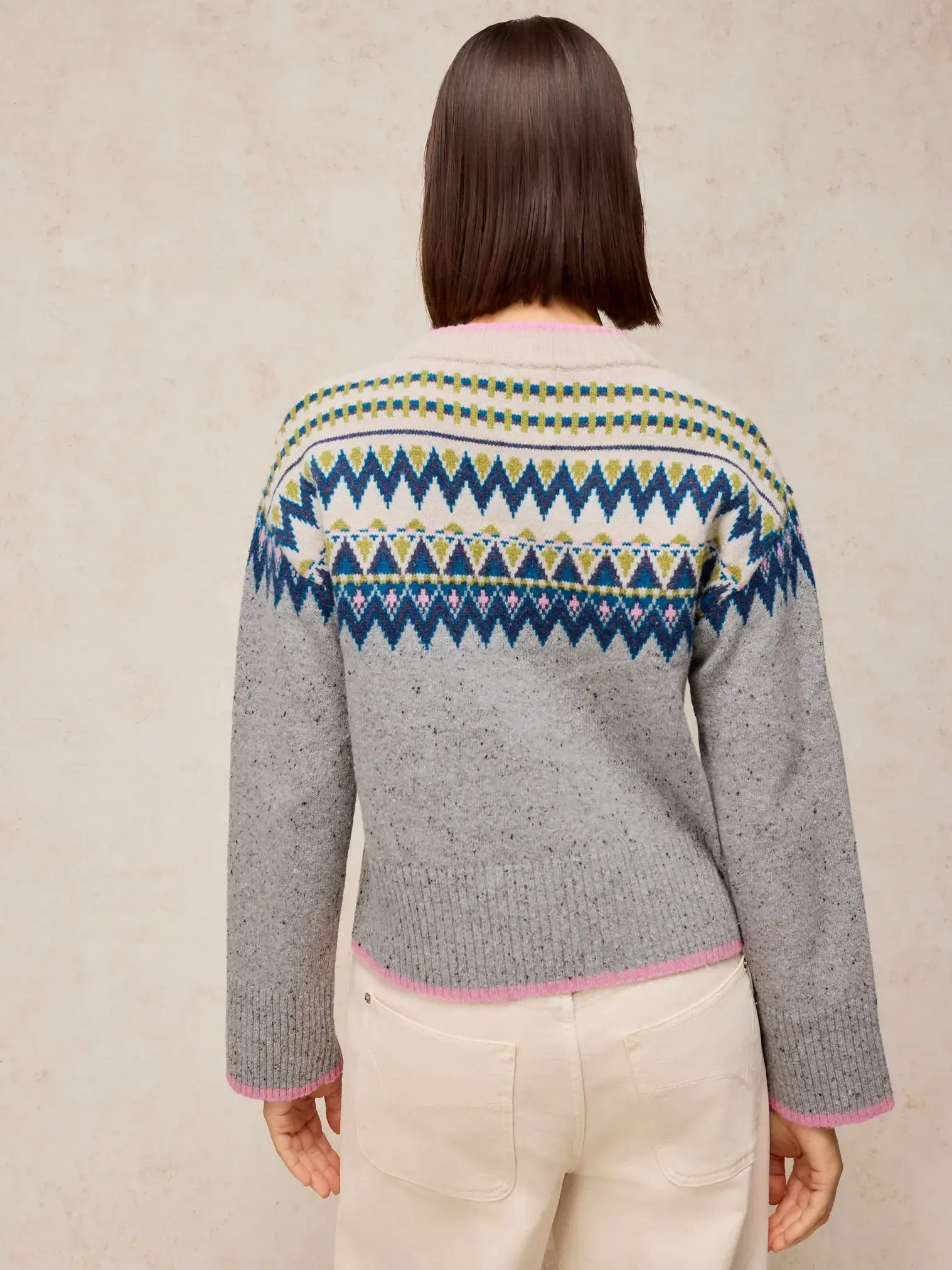 cedar fairisle trui grijs multi-4