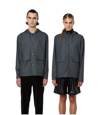 RAINS Short Hooded Coat Slate