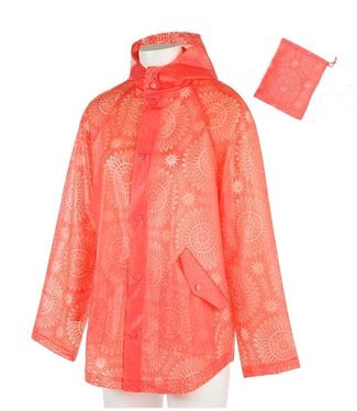 LoveforRain Aztec translucent raincoat - peach pink