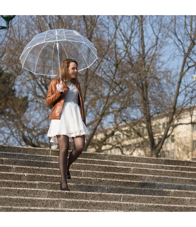 Smati Grote transparante paraplu witte rand
