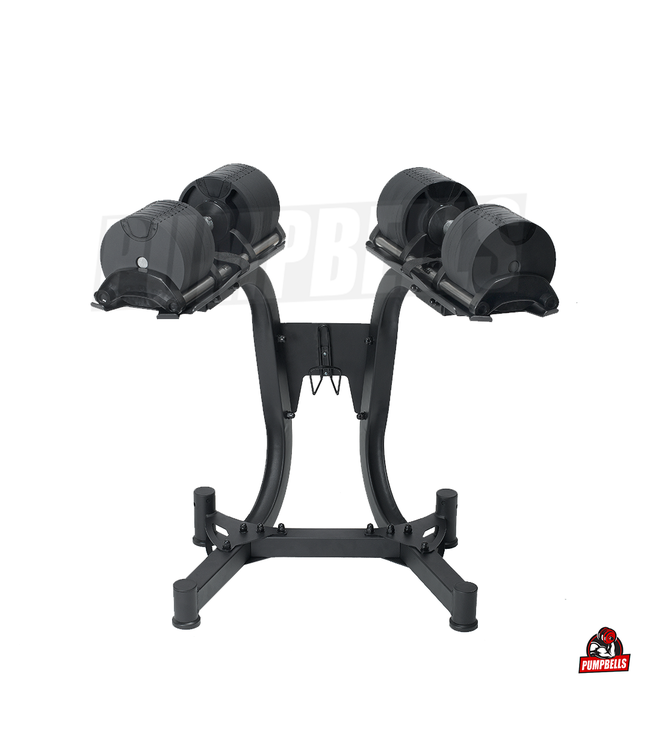 COMBIDEAL 2 x 28KG | 8 (met magneetgewichten 15) DUMBELLS  + STAND
