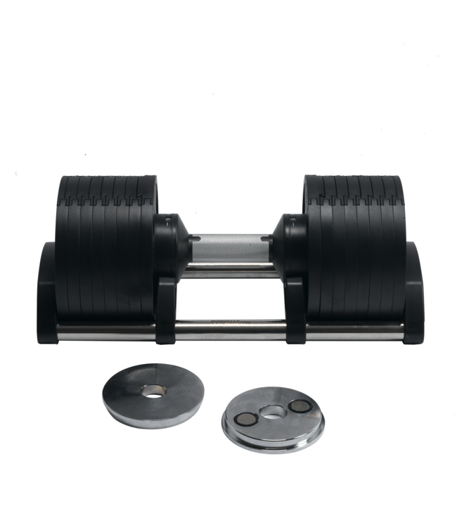 28 KG VERSTELBARE DUMBBELL | 8 (met magneetgewichten 15) DUMBBELLS (IN ÉÉN)