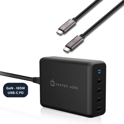4 in 1 GaN Stekker + USB-C naar USB-C Kabel 4 in 1 GaN Stekker + USB-C naar USB-C Kabel