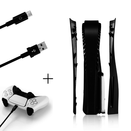 PS5 Faceplate Midnight Black + USB-A naar USB-C PS5 Faceplate Midnight Black + USB-A naar USB-C