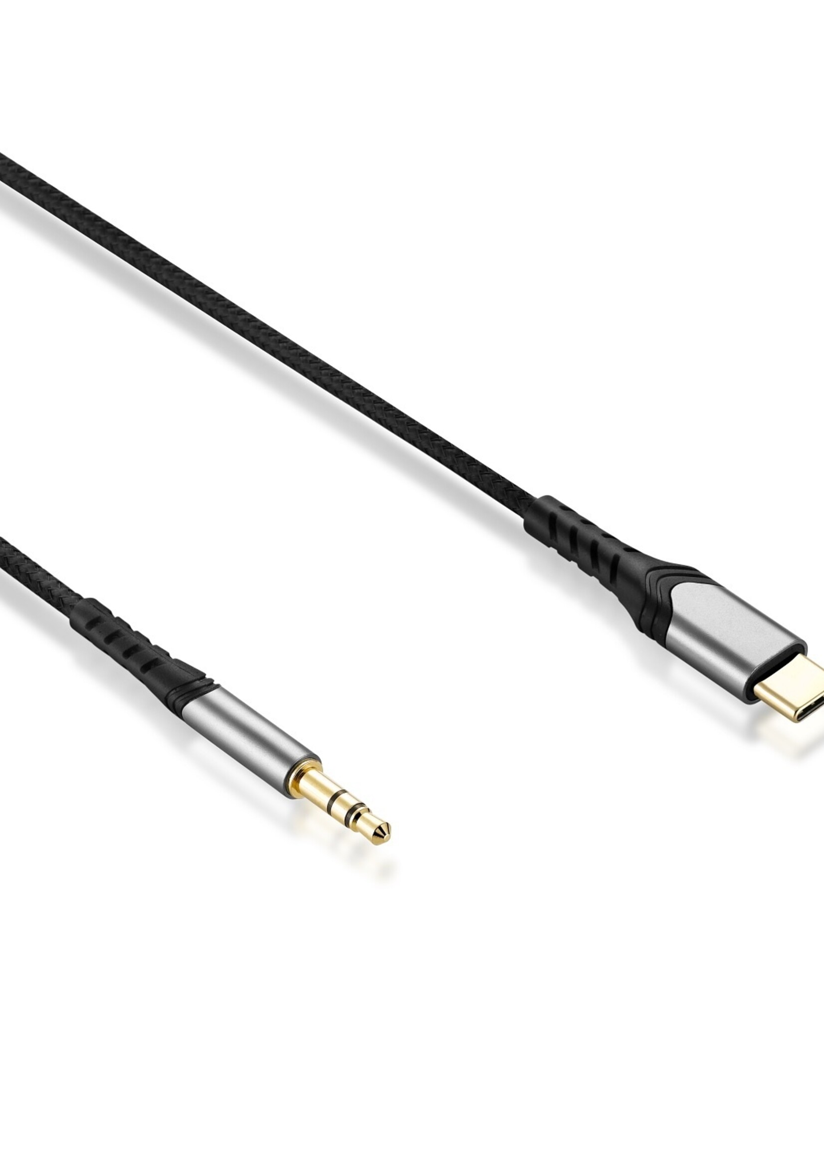 USB-C naar 3.5mm Audio Kabel Nylon 1 Meter