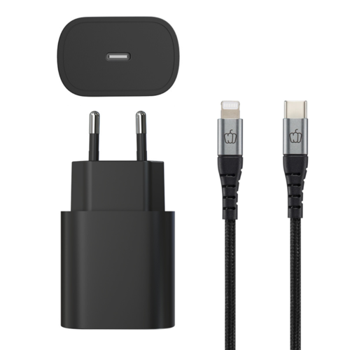 Snellader Lightning naar USB-C 25W Zwart Snellader Lightning naar USB-C 25W Zwart
