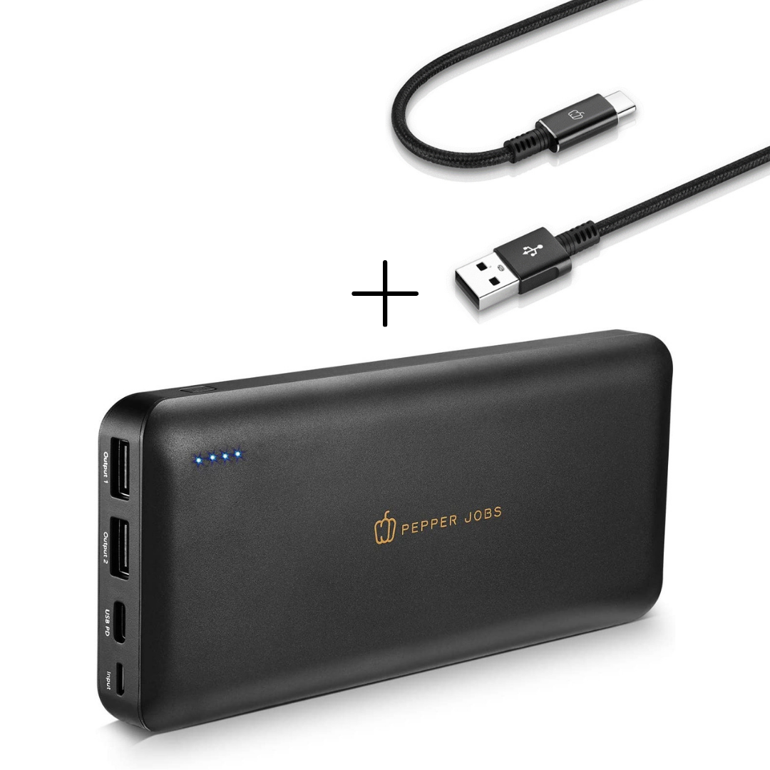 Powerbank PD45W20L + USB-A naar USB-C Kabel | iphone | 20000 mah | - PEPPER-JOBS.store By Buxistic