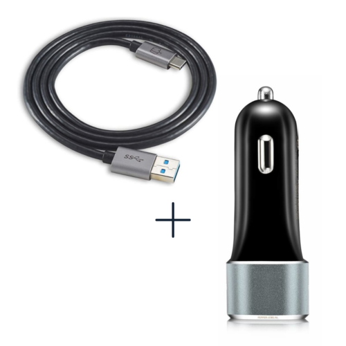Autolader 63W + USB-C naar USB-A Kabel