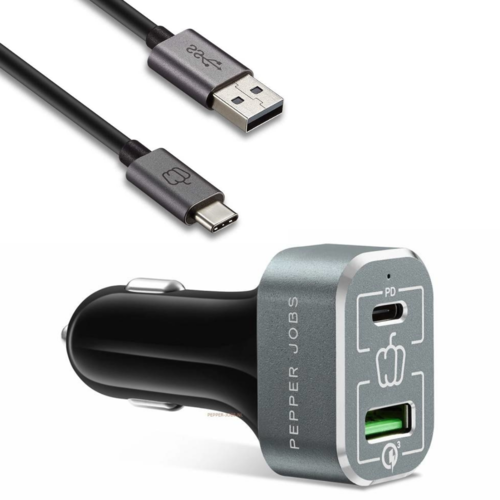 Autolader 63W + USB-C naar USB-A Kabel Autolader 63W + USB-C naar USB-A Kabel