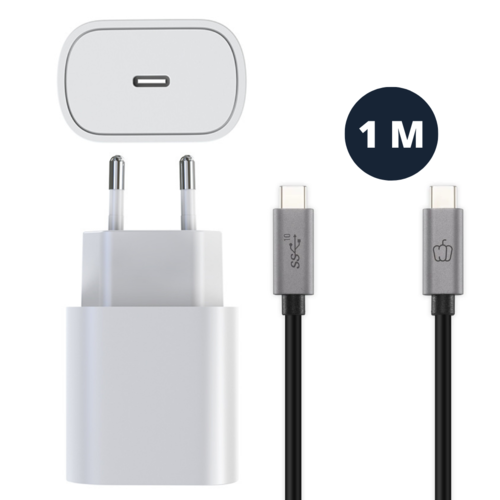 Snellader USB-C naar USB-C 25W Wit Snellader USB-C naar USB-C 25W Wit