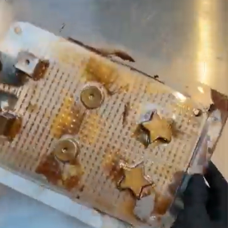 Top view of the chocolates in their mould
