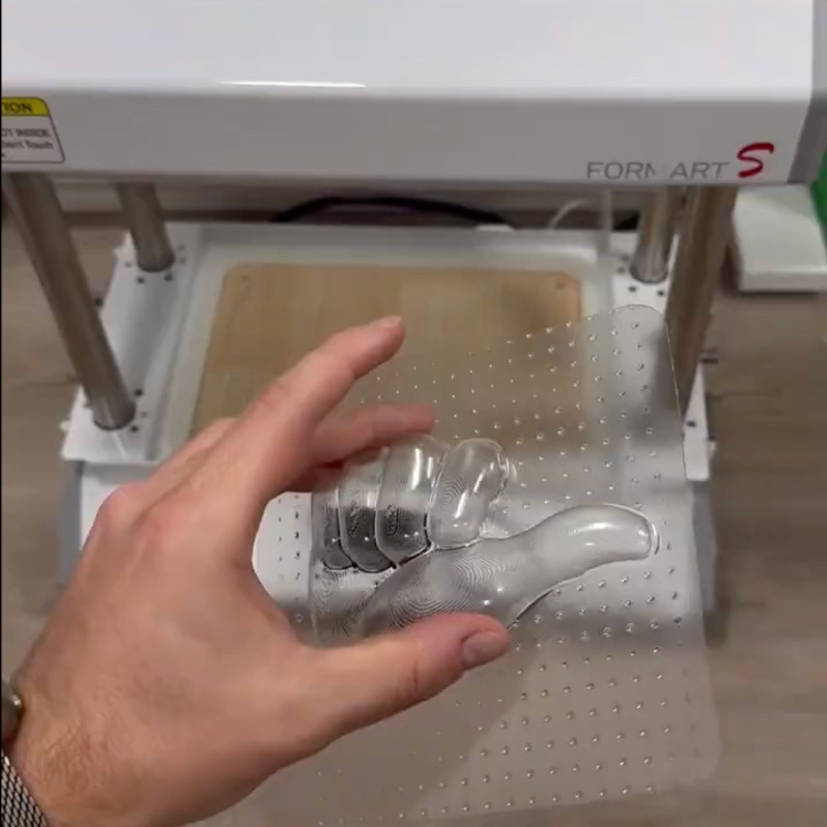 A custom chocolate mould made with a vacuum former