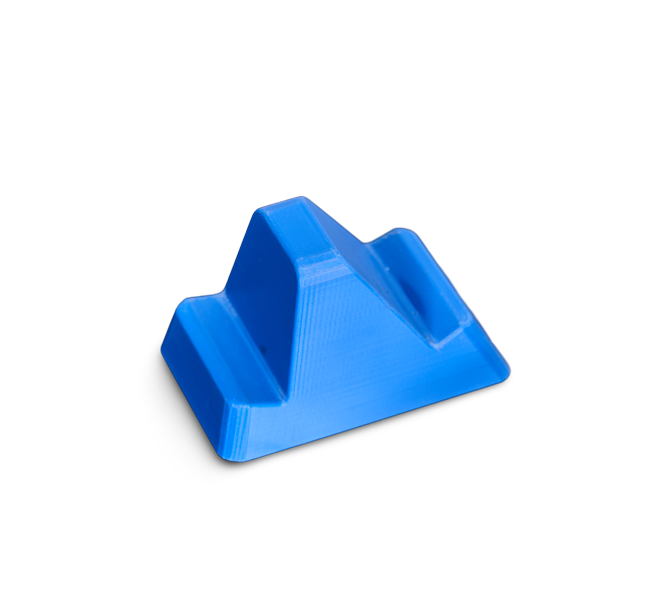 Blue 3D printed shape