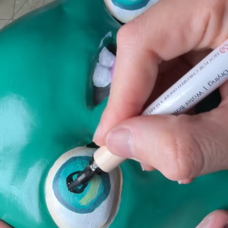 Nick painting the mask