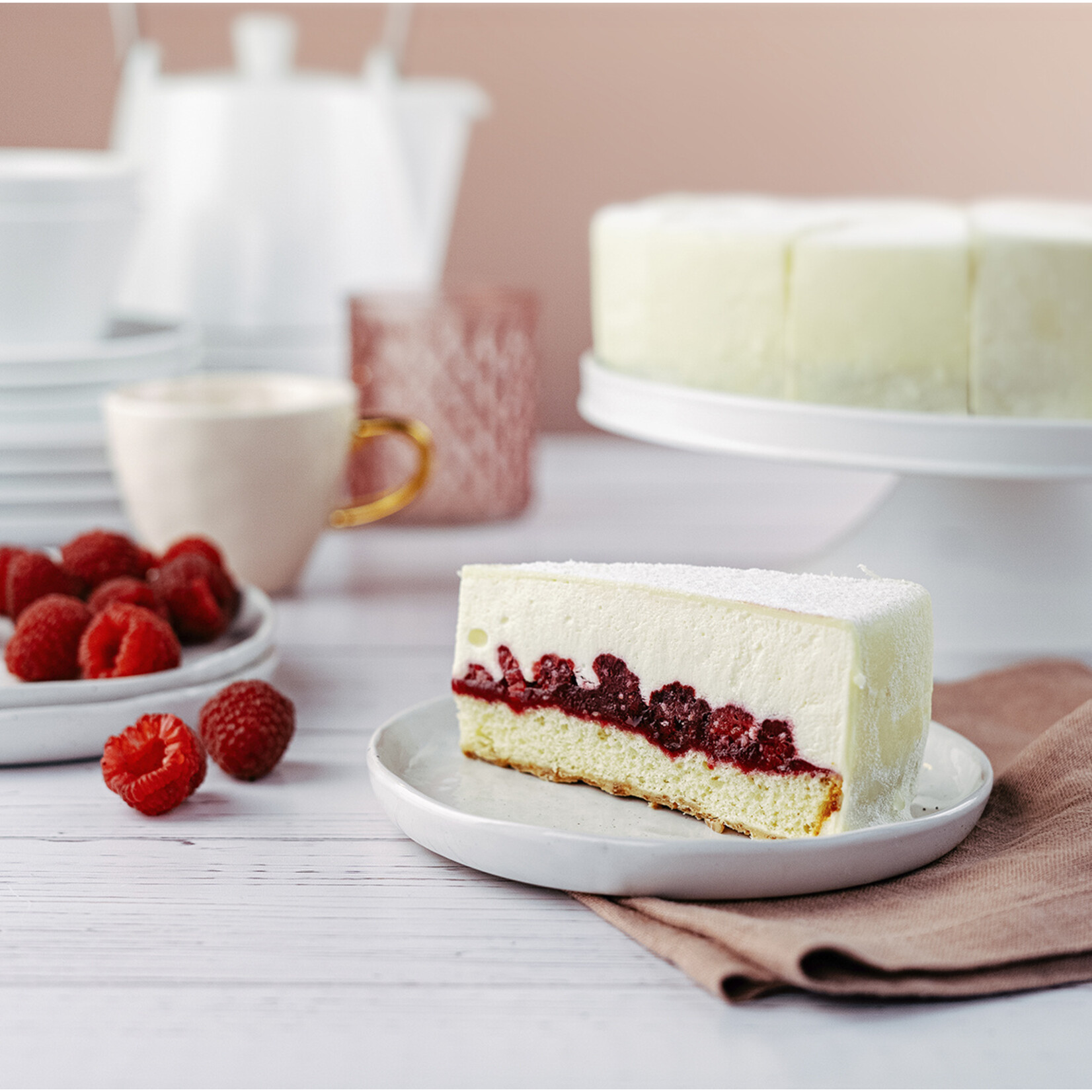 Champagne frambozen taart (bevroren)