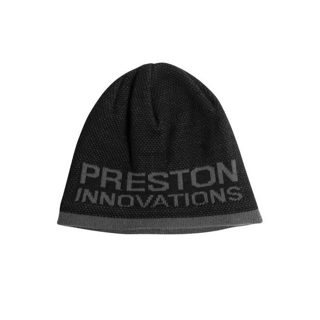 preston black grey beanie hat