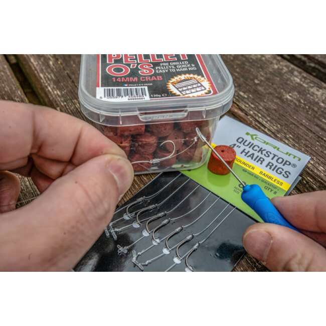 korum big fish hair rigs with quickstops  barbed